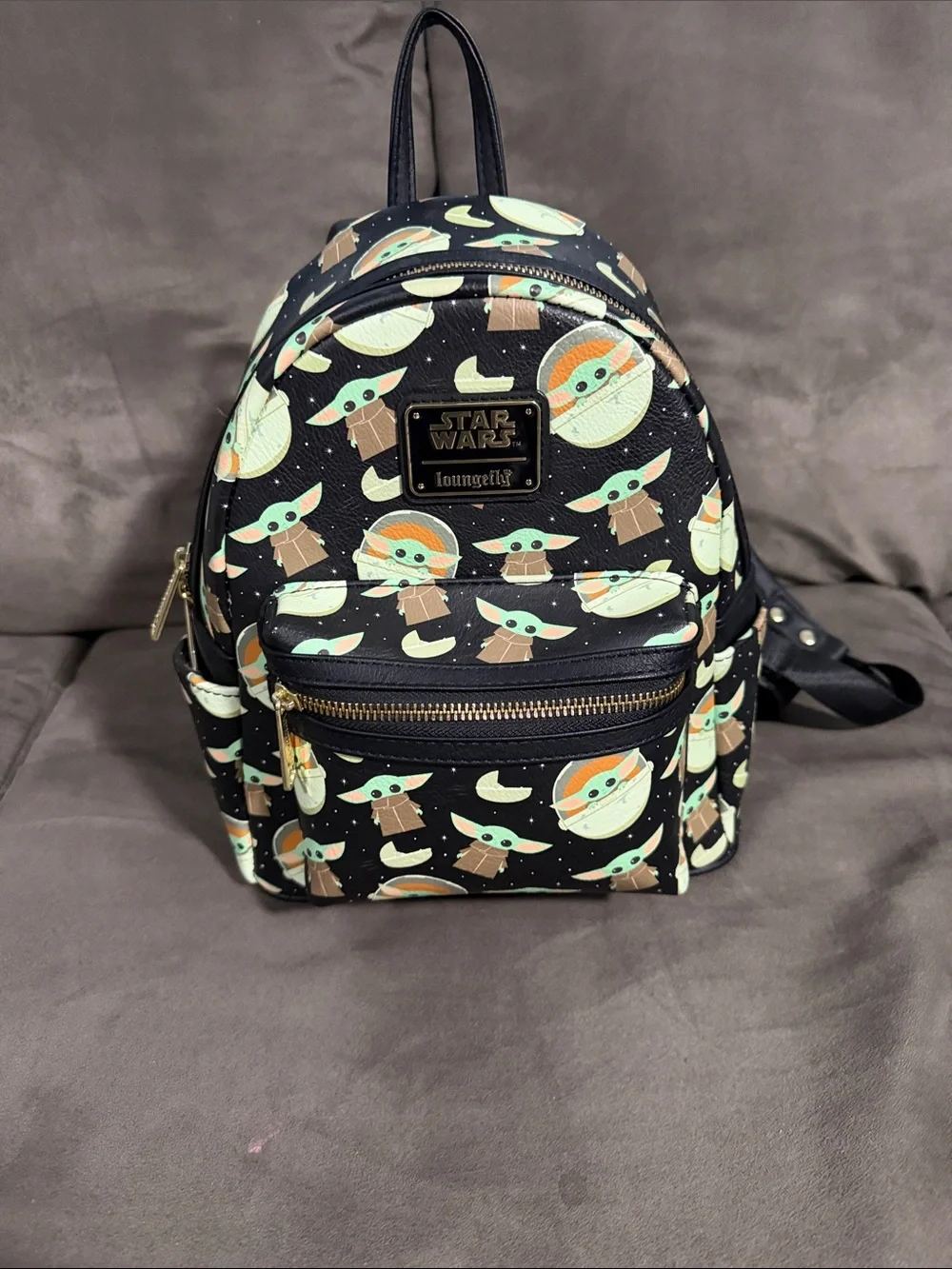 Loungefly Star Wars Grogu Mini Backpack - Black, Mint, Tan
